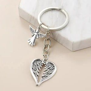 BRAND NEW Holy Guardian Angel Wings Charms God Jesus Keyring Keychain Pendant